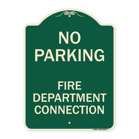 SIGNMISSION No Parking No Parking Fire Department Connection Heavy-Gauge Aluminum Sign, 24" x 18", G-1824-23670 A-DES-G-1824-23670
